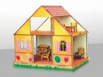 Кукольный домик Girl's Club цветной с мебелью, размер: 416х316х386мм, ПОЛНОЦВЕТ