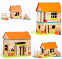 Деревянный конструктор Дом 4 в1, WoodBlocks