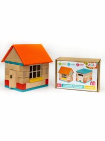 Деревянный конструктор Дом 2 в1 мини, WoodBlocks