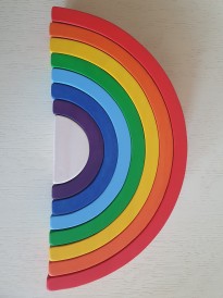 Пирамидка Радуга средняя  color (деревянные дуги), Забавушка